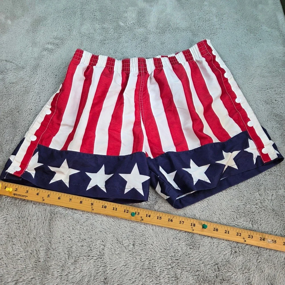 Chubbies Snap Side Shorts Mens XXL American Flag Stars Stripes Red White Blue US